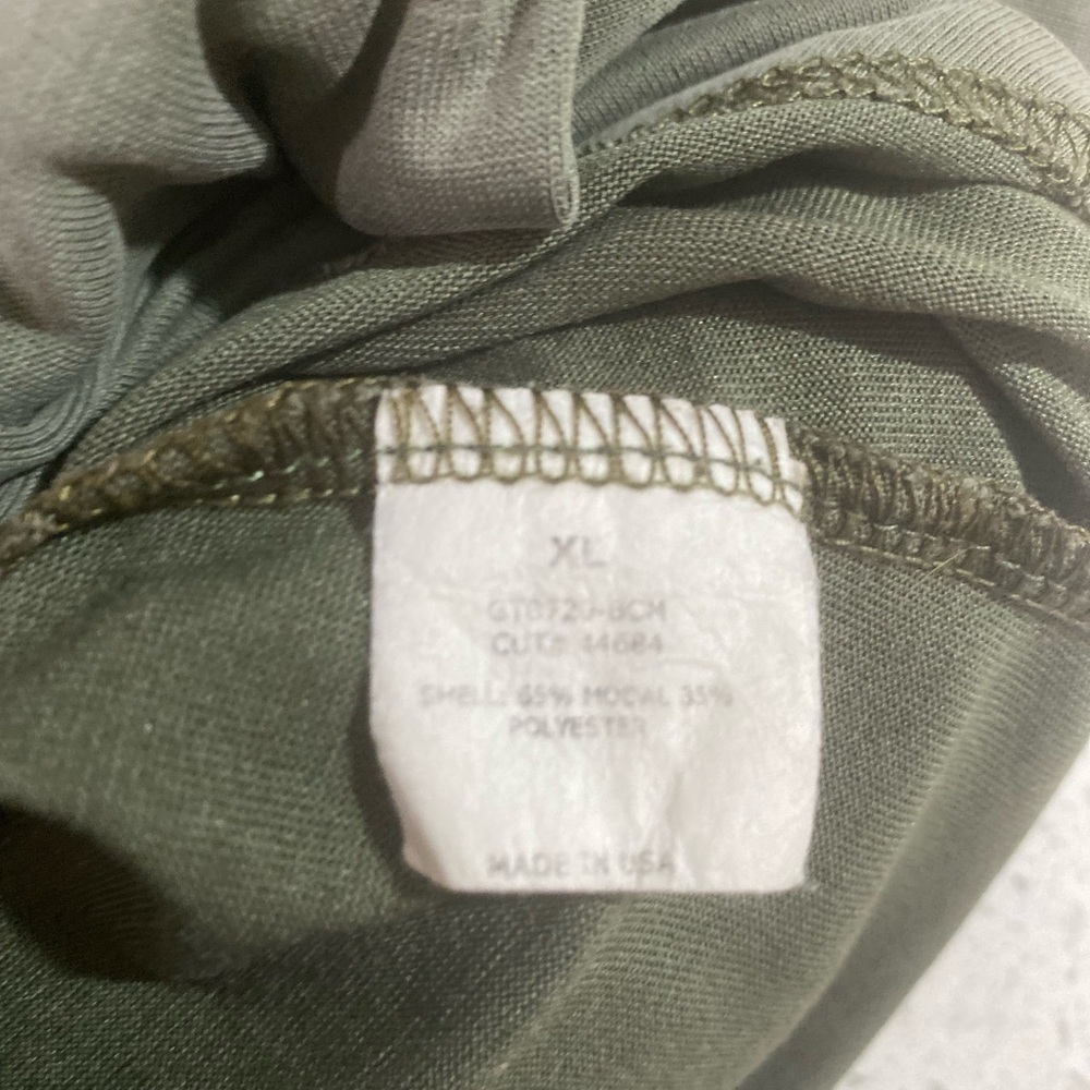 Women’s Blouse‎ Mossy Green 1/4 Zip Front Longer In Back Size XL - Picture 3 of 5